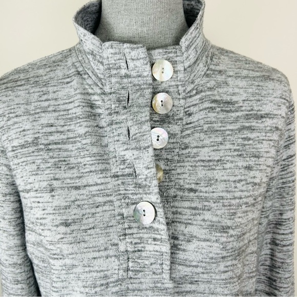 Soft Surroundings Gray Pullover Henley Sweater - Picture 4 of 10